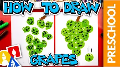 آموزش نقاشی به کودکان - انگورهای خنده دار با رنگ آمیزی