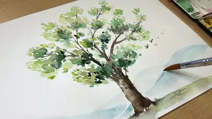 آموزش نقاشی برای مبتدیان - نحوه کشیدن درخت آسان