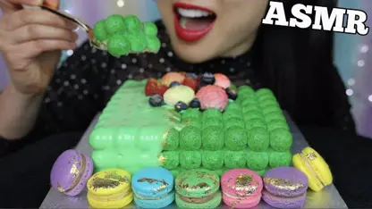 چالش فود اسمر - حباب های سبز و موس کیک و ماکارون با ساس اسمر