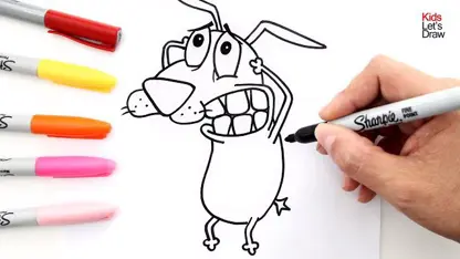 آموزش نقاشی به کودکان - سگ ترسو با رنگ آمیزی