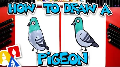 آموزش نقاشی به کودکان - ترسیم یک کبوتر با رنگ آمیزی