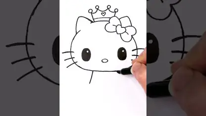 آموزش نقاشی به کودکان - شاهزاده کیتی با رنگ آمیزی