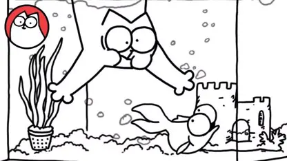 کارتون گربه سایمون این داستان "اکواریوم"