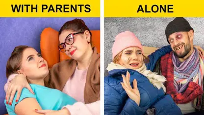 کلیپ مقایسه زندگی با والدین در مقابل تنهایی در چند دقیقه