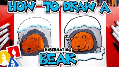آموزش نقاشی کودکان - خرس خواب زمستانی برای سرگرمی
