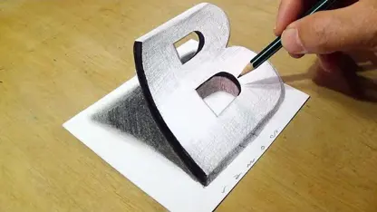 اموزش طراحی سه بعدی با مداد "حرف b "