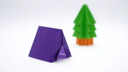 آموزش اوریگامی ساخت - چادر بنفش برای سرگرم شدن