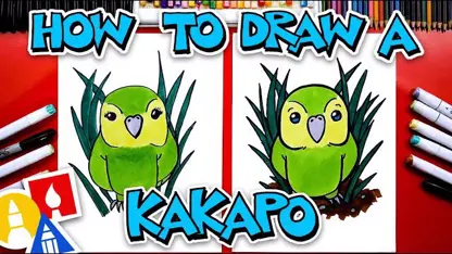 آموزش نقاشی به کودکان - ترسیم پرنده کاکاپو با رنگ آمیزی