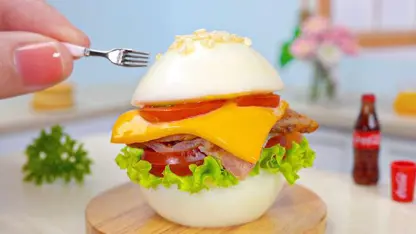 ترفند آشپزی مینیاتوری - طرز تهیه آسان صبحانه آمریکایی