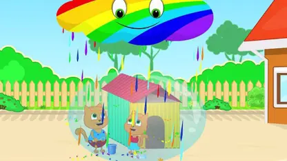 کارتون خانواده گربه با داستان - حباب در برابر باران