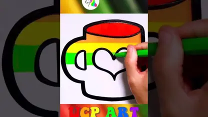 آموزش نقاشی به کودکان - جام رنگارنگ با رنگ آمیزی