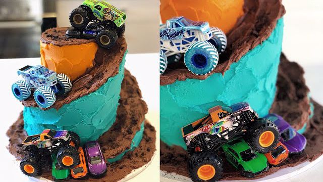 اموزش کیک خامه با دیزاین کامیون