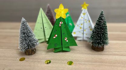 آموزش اوریگامی - درخت کریسمس کاغذی برای سرگرمی