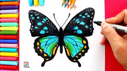آموزش نقاشی کودکان - پروانه زیبا برای سرگرمی
