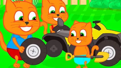 کارتون خانواده گربه این داستان - تبدیل موتور سیکلت به تراکتور