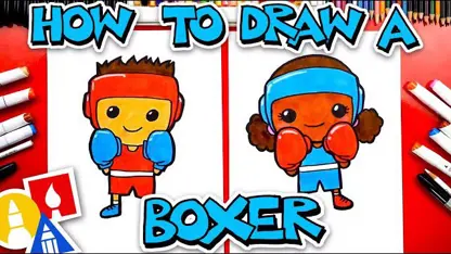 آموزش نقاشی به کودکان - بوکسور المپیک با رنگ آمیزی