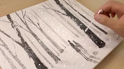 آموزش نقاشی با تکنیک های آسان - منظره برفی