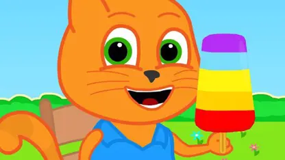 کارتون خانواده گربه با داستان - میوه رنگین کمانی