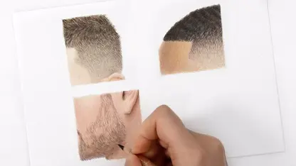 آموزش طراحی چهره - بهترین تکنیک کشیدن موی کوتاه و ریش