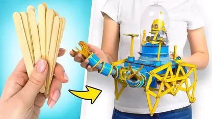 کاردستی ساخت - ربات از چوب و مقوا در یک ویدیو