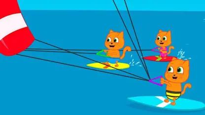 کارتون خانواده گربه با داستان - موج سواری و چتربازی