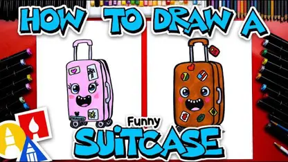 آموزش نقاشی به کودکان - چمدان خنده دار با رنگ آمیزی
