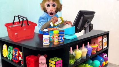 برنامه کودک بچه میمون - صندوقدار در سوپرمارکت
