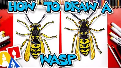 آموزش نقاشی به کودکان - زنبور واقع بینانه با رنگ آمیزی