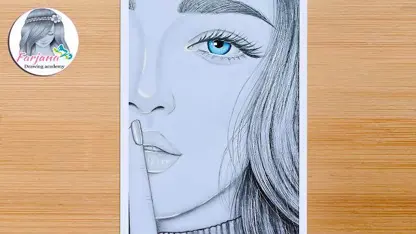 آموزش طراحی با مداد برای مبتدیان - یک دختر چشم آبی زیبا