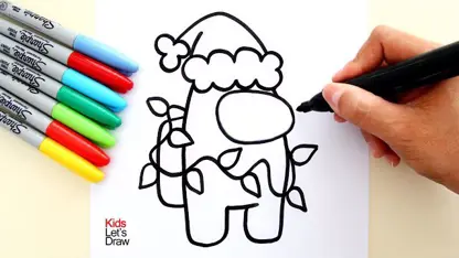 آموزش نقاشی به کودکان - کریسمس قرمز با رنگ آمیزی