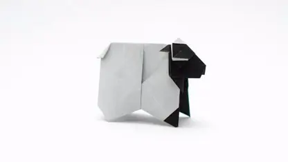 آموزش اوریگامی ساخت - گوسفند سیاه و سفید در یک ویدیو