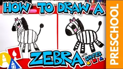 آموزش نقاشی به کودکان - گورخر کارتونی با رنگ آمیزی