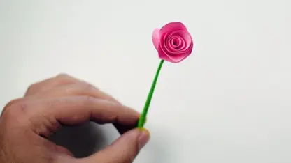 اموزش اوریگامی ساخت گل رز صورتی در چند دقیقه