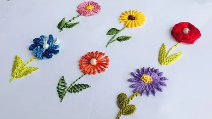 آموزش گلدوزی با دست - گلدوزی گل ها در یک نگاه